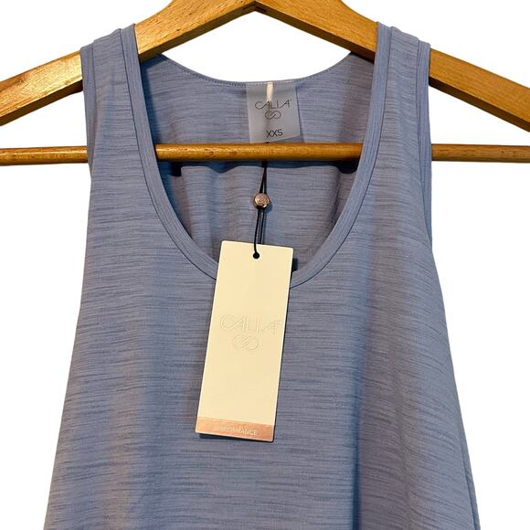 Calia by Carrie Underwood twist back performance tank Blue XXS NWT - Picture 4 of 7